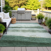 Piper Looms Chantille Stripes ACN2169 Fern Machine Washable Area Rug Outdoor Lifestyle Image Feature