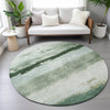 Piper Looms Chantille Stripes ACN2169 Fern Machine Washable Area Rug Round Lifestyle Image Feature