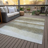 Piper Looms Chantille Stripes ACN2169 Khaki Machine Washable Area Rug Outdoor Lifestyle Image Feature