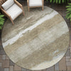Piper Looms Chantille Stripes ACN2169 Khaki Machine Washable Area Rug Round Outdoor Lifestyle Image Feature