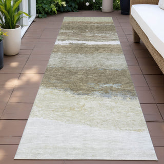 Piper Looms Chantille Stripes ACN2169 Khaki Machine Washable Area Rug Runner Outdoor Lifestyle Image Feature