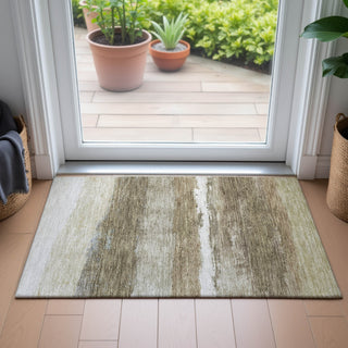 Piper Looms Chantille Stripes ACN2169 Khaki Machine Washable Area Rug Scatter Lifestyle Image Feature