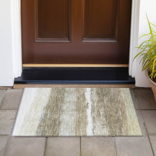 Piper Looms Chantille Stripes ACN2169 Khaki Machine Washable Area Rug Scatter Outdoor Lifestyle Image Feature