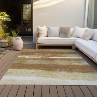 Piper Looms Chantille Stripes ACN2169 Paprika Machine Washable Area Rug Outdoor Lifestyle Image Feature