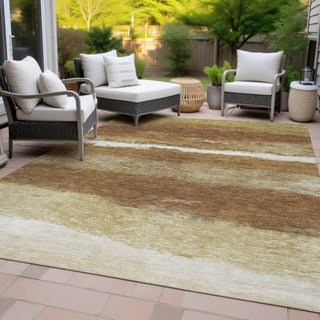 Piper Looms Chantille Stripes ACN2169 Paprika Machine Washable Area Rug Outdoor Lifestyle Image Feature