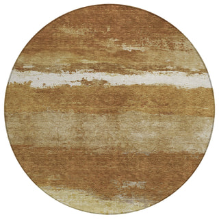 Piper Looms Chantille Stripes ACN2169 Paprika Machine Washable Area Rug Round Main Image