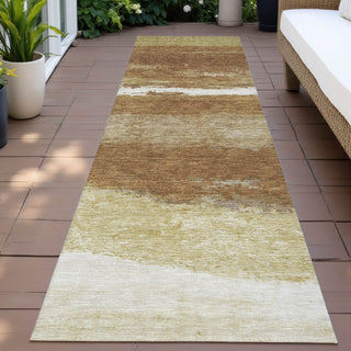 Piper Looms Chantille Stripes ACN2169 Paprika Machine Washable Area Rug Runner Outdoor Lifestyle Image Feature
