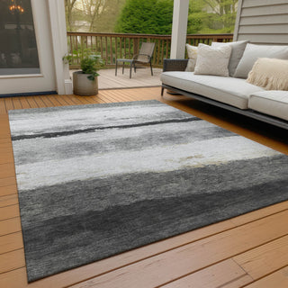Piper Looms Chantille Stripes ACN2169 Pewter Machine Washable Area Rug Outdoor Lifestyle Image Feature