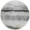 Piper Looms Chantille Stripes ACN2169 Pewter Machine Washable Area Rug Round Main Image