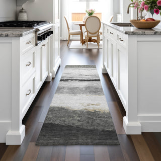 Piper Looms Chantille Stripes ACN2169 Pewter Machine Washable Area Rug Runner Lifestyle Image Feature
