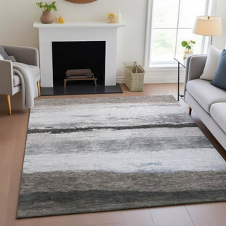 Piper Looms Chantille Stripes ACN2169 Taupe Machine Washable Area Rug Lifestyle Image Feature