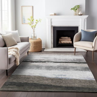 Piper Looms Chantille Stripes ACN2169 Taupe Machine Washable Area Rug Lifestyle Image Feature