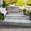 Piper Looms Chantille Stripes ACN2169 Taupe Machine Washable Area Rug Outdoor Lifestyle Image Feature