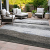 Piper Looms Chantille Stripes ACN2169 Taupe Machine Washable Area Rug Outdoor Lifestyle Image Feature