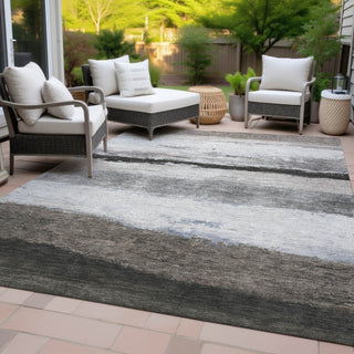 Piper Looms Chantille Stripes ACN2169 Taupe Machine Washable Area Rug Outdoor Lifestyle Image Feature