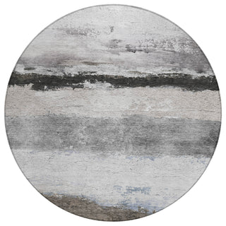 Piper Looms Chantille Stripes ACN2169 Taupe Machine Washable Area Rug Round Main Image