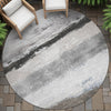Piper Looms Chantille Stripes ACN2169 Taupe Machine Washable Area Rug Round Outdoor Lifestyle Image Feature