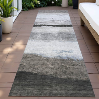 Piper Looms Chantille Stripes ACN2169 Taupe Machine Washable Area Rug Runner Outdoor Lifestyle Image Feature