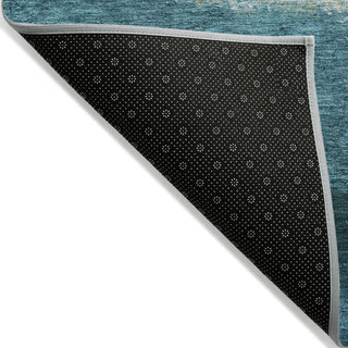 Piper Looms Chantille Stripes ACN2169 Teal Machine Washable Area Rug Backing Image