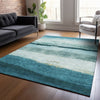 Piper Looms Chantille Stripes ACN2169 Teal Machine Washable Area Rug Lifestyle Image Feature