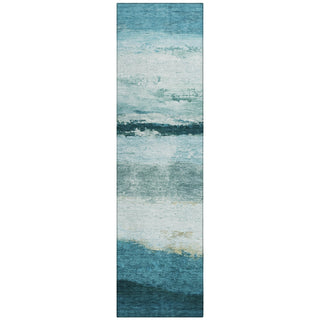 Piper Looms Chantille Stripes ACN2169 Teal Machine Washable Area Rug Runner Main Image
