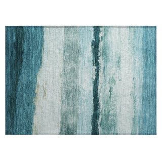 Piper Looms Chantille Stripes ACN2169 Teal Machine Washable Area Rug Scatter Main Image