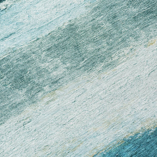 Piper Looms Chantille Stripes ACN2169 Teal Machine Washable Area Rug Swatch Image
