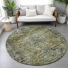 Piper Looms Chantille Global ACN2170 Aloe Machine Washable Area Rug Round Lifestyle Image Feature
