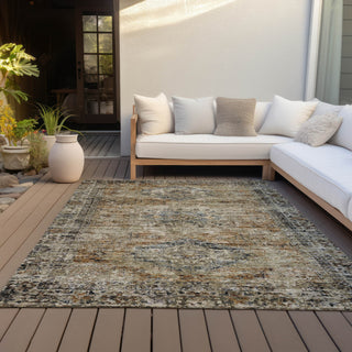 Piper Looms Chantille Global ACN2170 Copper Machine Washable Area Rug Outdoor Lifestyle Image Feature