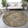 Piper Looms Chantille Global ACN2170 Copper Machine Washable Area Rug Round Lifestyle Image Feature