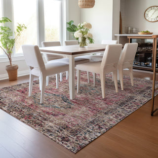 Piper Looms Chantille Global ACN2170 Pink Machine Washable Area Rug Lifestyle Image Feature