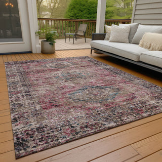 Piper Looms Chantille Global ACN2170 Pink Machine Washable Area Rug Outdoor Lifestyle Image Feature
