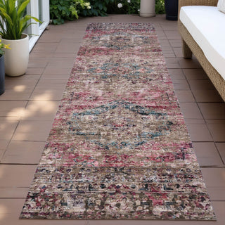 Piper Looms Chantille Global ACN2170 Pink Machine Washable Area Rug Runner Outdoor Lifestyle Image Feature