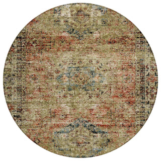 Piper Looms Chantille Global ACN2170 Terracotta Machine Washable Area Rug Round Main Image