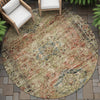 Piper Looms Chantille Global ACN2170 Terracotta Machine Washable Area Rug Round Outdoor Lifestyle Image Feature