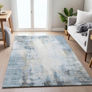 Piper Looms Chantille Modern ACN2171 Blue Machine Washable Area Rug Lifestyle Image Feature