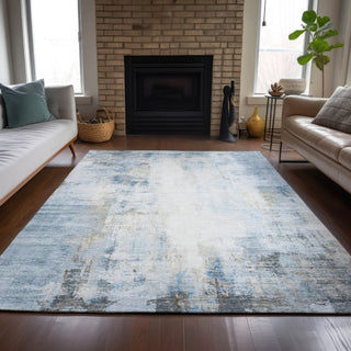 Piper Looms Chantille Modern ACN2171 Blue Machine Washable Area Rug Lifestyle Image Feature