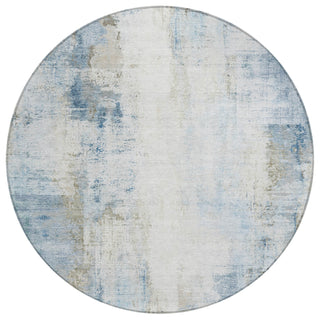 Piper Looms Chantille Modern ACN2171 Blue Machine Washable Area Rug Round Main Image