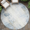 Piper Looms Chantille Modern ACN2171 Blue Machine Washable Area Rug Round Outdoor Lifestyle Image Feature