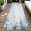 Piper Looms Chantille Modern ACN2171 Blue Machine Washable Area Rug Runner Outdoor Lifestyle Image Feature