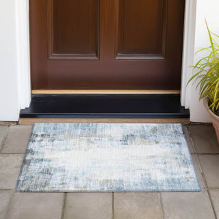 Piper Looms Chantille Modern ACN2171 Blue Machine Washable Area Rug Scatter Outdoor Lifestyle Image Feature