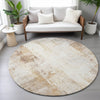 Piper Looms Chantille Modern ACN2171 Copper Machine Washable Area Rug Round Lifestyle Image Feature