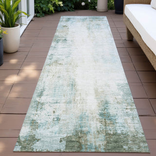 Piper Looms Chantille Modern ACN2171 Sage Machine Washable Area Rug Runner Outdoor Lifestyle Image Feature