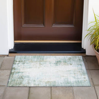 Piper Looms Chantille Modern ACN2171 Sage Machine Washable Area Rug Scatter Outdoor Lifestyle Image Feature