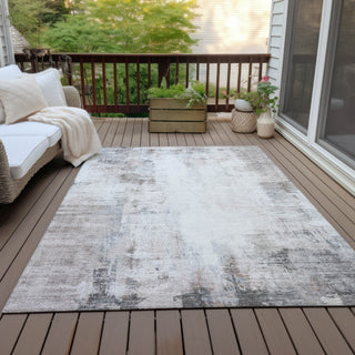 Piper Looms Chantille Modern ACN2171 Taupe Machine Washable Area Rug Outdoor Lifestyle Image Feature