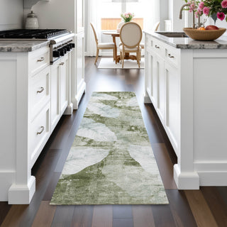 Piper Looms Chantille Floral ACN2172 Aloe Machine Washable Area Rug Runner Lifestyle Image Feature