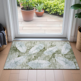 Piper Looms Chantille Floral ACN2172 Aloe Machine Washable Area Rug Scatter Lifestyle Image Feature