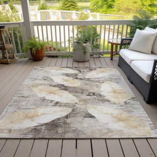 Piper Looms Chantille Floral ACN2172 Brown Machine Washable Area Rug Outdoor Lifestyle Image Feature