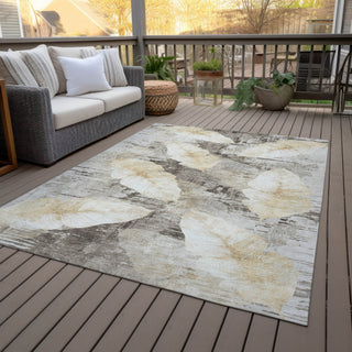 Piper Looms Chantille Floral ACN2172 Brown Machine Washable Area Rug Outdoor Lifestyle Image Feature