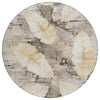 Piper Looms Chantille Floral ACN2172 Brown Machine Washable Area Rug Round Main Image